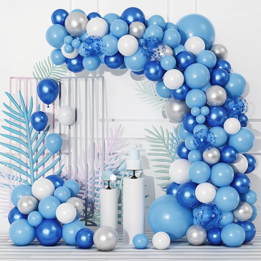 Amazon.com: 123Pcs Blue Balloons Garland Arch Kit, 18